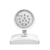 LED Remote Emergency Light with dual 6W adjustable PAR-type heads, thermoplastic housing in white or black finish, UL Listed for damp locations.
