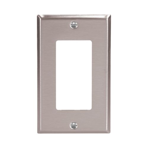 Eaton 93401-BOX1 Single-Gang Decorator Wallplate | Stainless Steel | UL/CSA Listed