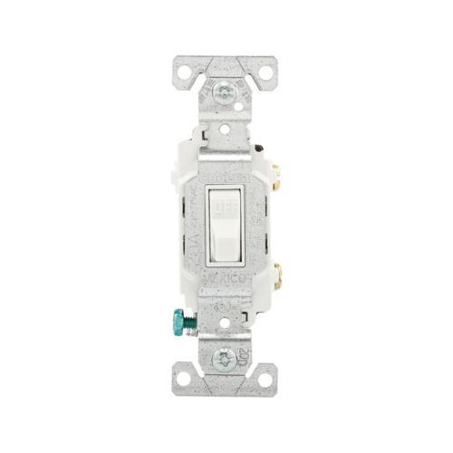 20 Amp Single-Pole Toggle Switch | 120/277V | White | Back & Side Wired