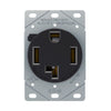 30 Amp Dryer Receptacle | 125/250V NEMA 14-30R | Flush Mount | Black