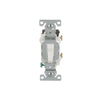 Eaton CSB120W white commercial-grade single-pole toggle switch, 20A, 120/277V, PVC body with brass terminals, side and back wired.