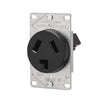 Eaton AH38BK-F 30A 125/250V dryer receptacle, NEMA 10-30R flush mount, 3-pole 3-wire, black non-grounding outlet.