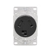 Eaton AH38BK-F 30A 125/250V dryer receptacle, NEMA 10-30R flush mount, 3-pole 3-wire, black non-grounding outlet.