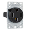 30 Amp Dryer Receptacle | 125/250V NEMA 14-30R | Flush Mount | Black