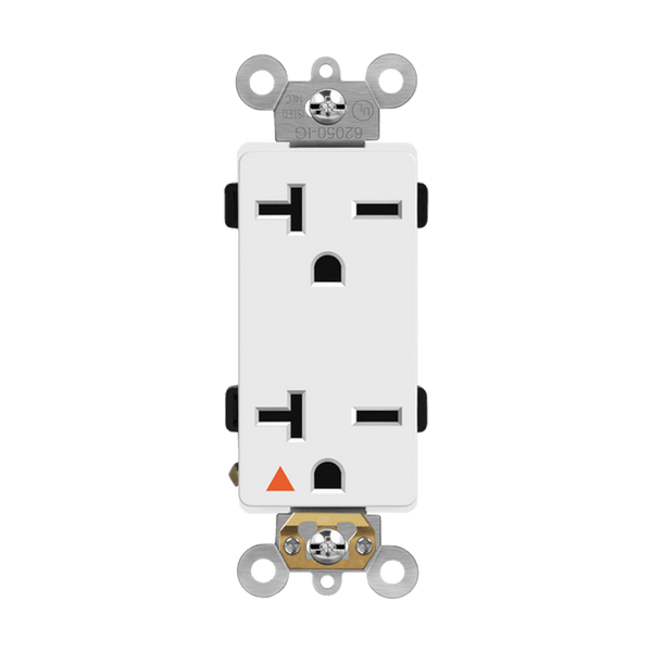 20 Amp Decorator Receptacle | Isolated | 250V | Industrial Grade