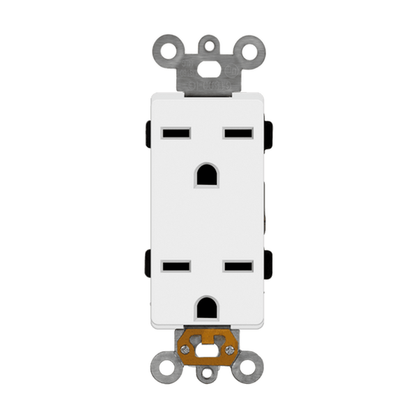 Industrial Grade Heavy Duty 15A Decorator Receptacle, 6-15R