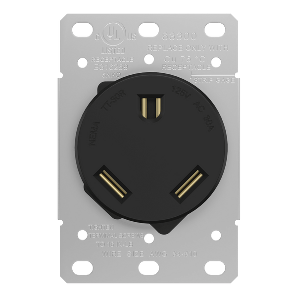 Industrial Flush Mount Receptacle | NEMA TT-30R