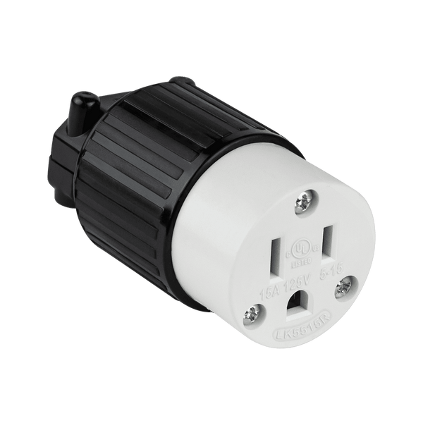 Industrial Straight Blade Locking Connector | 15 Amp | NEMA 5-15C