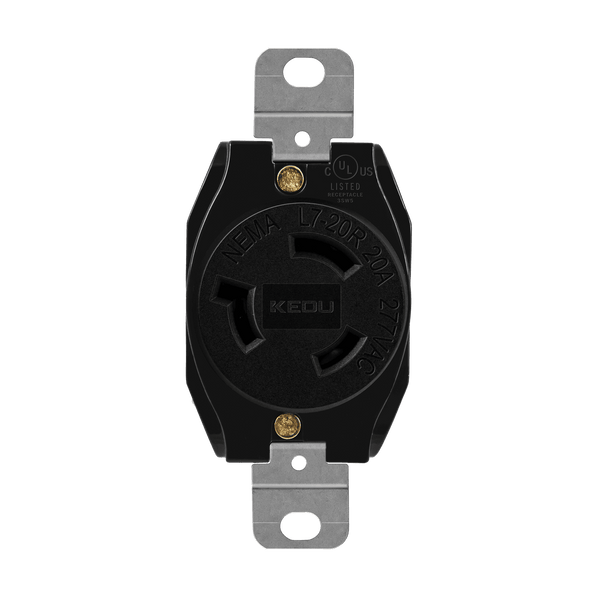 Industrial Straight Blade Locking Receptacle | 20 Amp, 277V | NEMA L7-20R