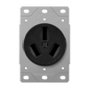 Industrial Grade, Flush Mount Receptacle, 50A, 125/250V 3-Pole, 3-Wire Grounding, NEMA 10-50R