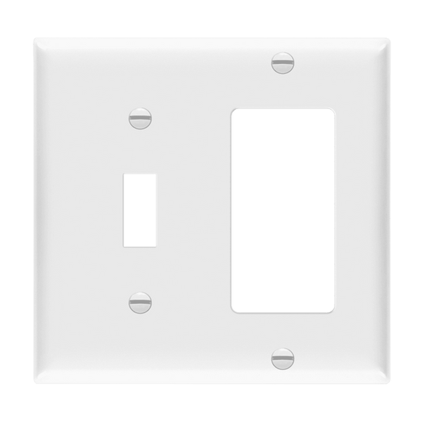 2-Gang Combo Wall Plate | Toggle/Decorator | Residential Grade