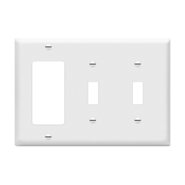 3 Gang Combo Wall Plate | 2 Toggle/Decorator | Residential Grade