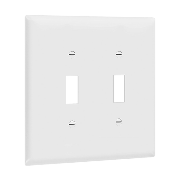 2-Gang Toggle Switch Wall Plate | Mid-Size | Residential Grade