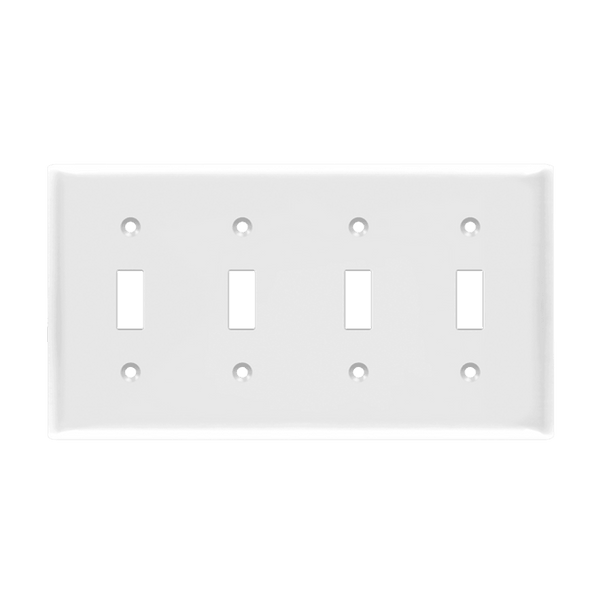 4-Gang Toggle Switch Wall Plate | Residential Grade