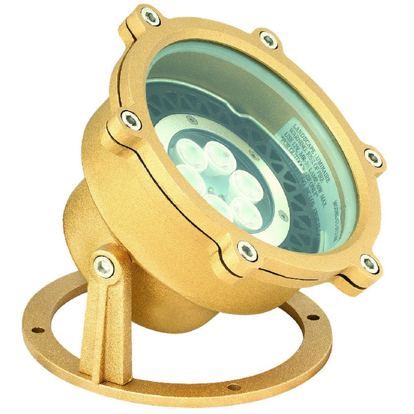Lensed Flood Underwater Light | 30′ Cord | Natural Brass | PAR-36