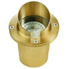 Hooded Well Light in Aluminum, Composite, and Natural Brass with Black & Brass Finishes, 12V MR-16 In-Ground Outdoor Fixture