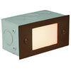 Brass lensed boxed step light with white polycarbonate lens, available in Antique Bronze, Gun Metal, and Old Copper finishes