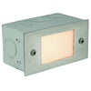 Brass lensed boxed step light with white polycarbonate lens, available in Antique Bronze, Gun Metal, and Old Copper finishes