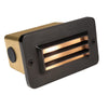 3 Louver Brass Step Light in Antique Bronze and Gun Metal finish with frosted lens for outdoor masonry wall and pathway lighting