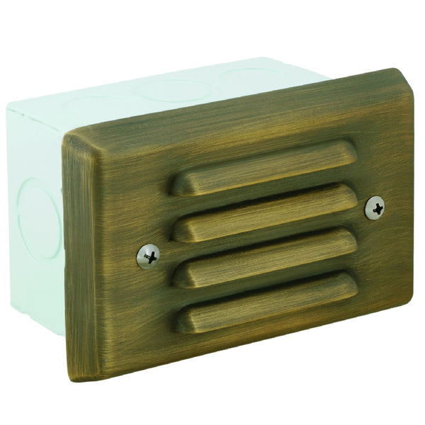 4 Louver Brass Step Light | Antique Bronze | 12V SC Bayonet