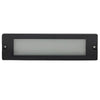 8.75-inch large lensed backless box brick step light in Black or Bronze aluminum finish with integrated 5W LED, surface mount for masonry walls and steps.