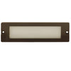 8.75-inch large lensed backless box brick step light in Black or Bronze aluminum finish with integrated 5W LED, surface mount for masonry walls and steps.