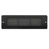 8.75-inch large louvered backless box brick step light in Black or Bronze aluminum finish with integrated 5W LED, surface mount for outdoor masonry walls.