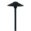 Aluminum Large Umbrella Area Light with weather-protected polycarbonate lens, SCB socket, and ABS spike, available in Black and Bronze finishes.