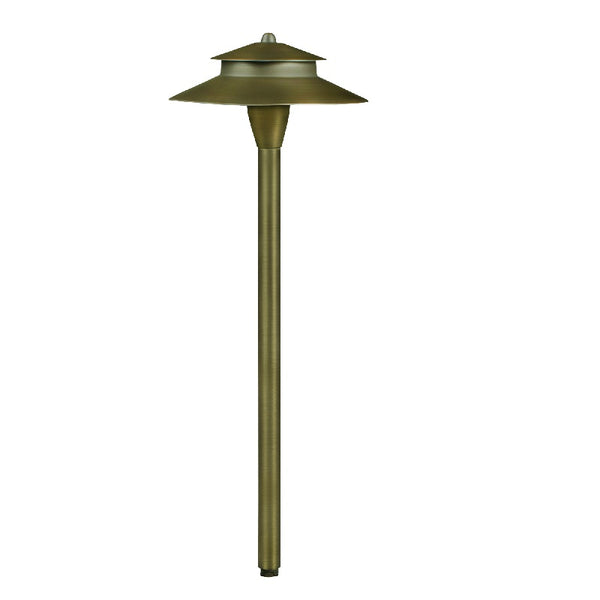 Large Umbrella Brass Path Light – 18″ Stem | 12V SCB