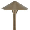 Large Cone 18-inch stem brass path light with 7.88-inch shade in Antique Bronze finish for outdoor landscape lighting