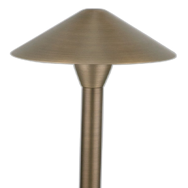 Large Cone 18″ Stem Brass Path Light | 12V S.C. Bayonet