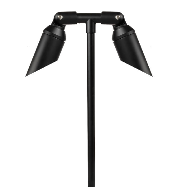 Double-Head Long Shroud Path Light | Machined Aluminum | MR-16 LED