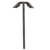 Double Head Path Light with two adjustable brass heads on a T-shaped stem, available in Antique Bronze and Gun Metal finishes, with 12", 18", or 24" stem lengths, MR-11 LED compatible.