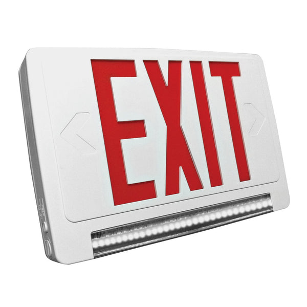 All LED Exit Sign & Emergency Light | Thermoplastic | Black & White