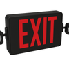 LED Exit & Emergency Light | High-Impact Thermoplastic | Black & White