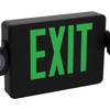 LED Exit & Emergency Light | High-Impact Thermoplastic | Black & White