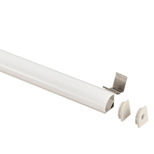 1 Inch Channel Aluminum Surface Mount Corner | Tape Light Channels & Accessories Series | 8Ft