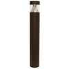 LED Bollard Light with bronze housing, round top design, CCT selectable 3000 lumens outdoor fixture