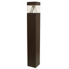 LED Bollard Light with bronze housing, round top design, CCT selectable 3000 lumens outdoor fixture