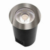 7W LED in-ground light, 12-24V AC/DC, 3000K warm white, 720 lumens, die-cast aluminum housing, IP67 waterproof, traffic-rated, optical flat PC lens, 70° beam angle, CRI ≥ 90, integrated LED, 4-inch PVC sleeve with knockouts, suitable for wet locations