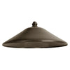 Aluminum Path Light Cap Model 21 in Oil-Rubbed Bronze finish, modern design, compatible with 1/2-inch threaded stem, for landscape and garden lighting, suitable for wet locations.