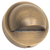 3-inch LED step light with cast solid brass housing in antique bronze finish, featuring a glass lens, 3W LED JC G4 bi-pin lamp, 200 lumens output, 80° beam angle, 3000K warm white light, 12V AC/DC operation, and IP67 waterproof rating for outdoor use.
