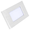 3.5W LED step light Model F, 12V AC, selectable CCT (3000K, 4000K, 5000K), 75 to 200 lumens, integrated SMD LED module, polycarbonate housing, frosted glass lens, white, oil-rubbed bronze, or brushed nickel finish, 120° beam angle, IP65 rated for wet locations