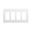 4-Gang Snap In Screwless Decorator Wall Plate | White