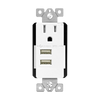 Interchangeable Dual USB Charger 4.8A with 15A Single Tamper-Resistant Receptacle