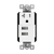 Interchangeable Dual USB Charger 4.8A with 20A Single Tamper-Resistant Receptacle