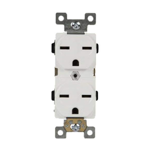 15 Amp Duplex Receptacle | 250V | 6-15R | White | Industrial Grade