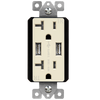 20 Amp Tamper-Resistant Decorator Receptacle with Dual USB Type-A Charger 4.8A | White