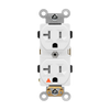 20 Amp Duplex Receptacle | Tamper Resistant | Isolated | 125V | White | Industrial Grade