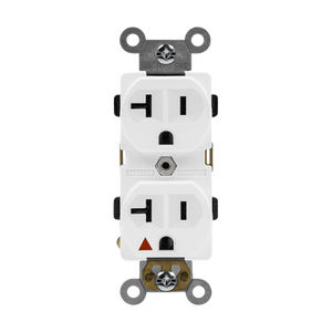 20 Amp Duplex Receptacle | Isolated | 125V | White | Industrial Grade
